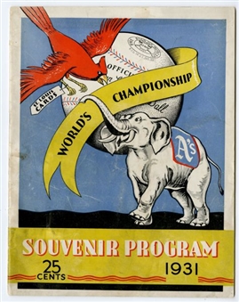 1931 World Series Program - St.Louis vs Philadelphia